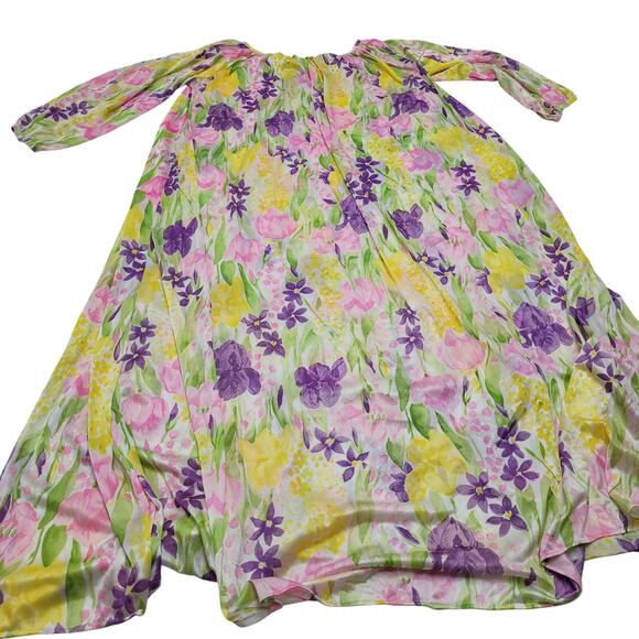 Vintage Mistee sheer nylon long oversized floral nightie nightgown - Picture 5 of 8